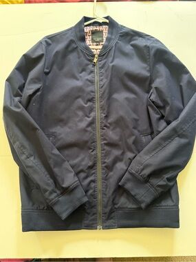 Ted Baker Navy Bomber Jacket - Men's Zip Front